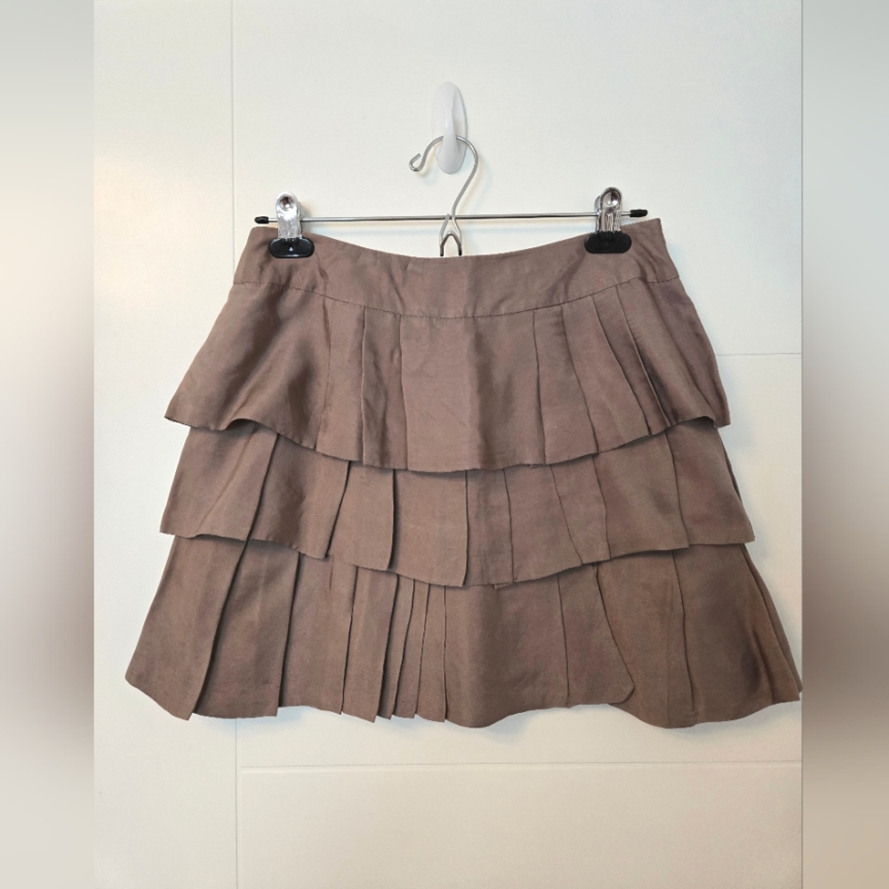 Elegant Tiered Brown Skirt